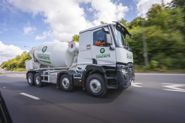 Sussex Ready Mix Concrete mixer on the road